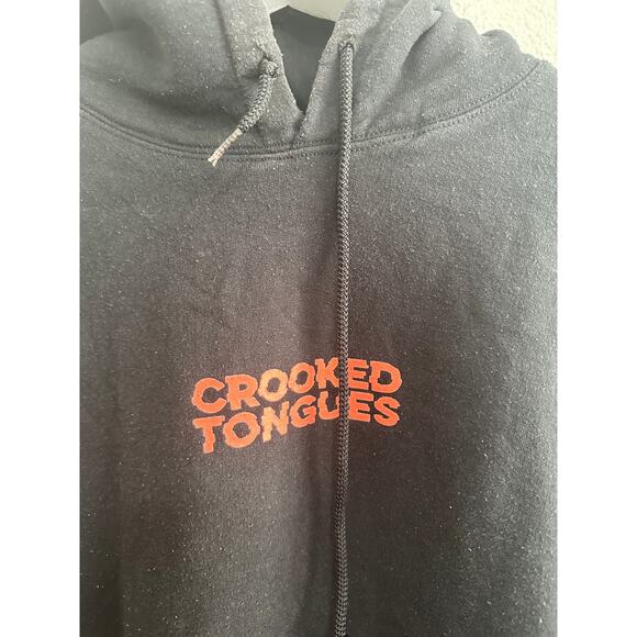 Crooked Tongues Rave and Misbehave May 6 Black Hoodie Size M Unisex Cherry Print - Picture 7 of 9